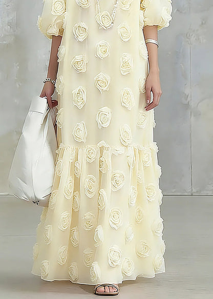 Original Design Pink Patchwork Tulle Maxi Dress Summer