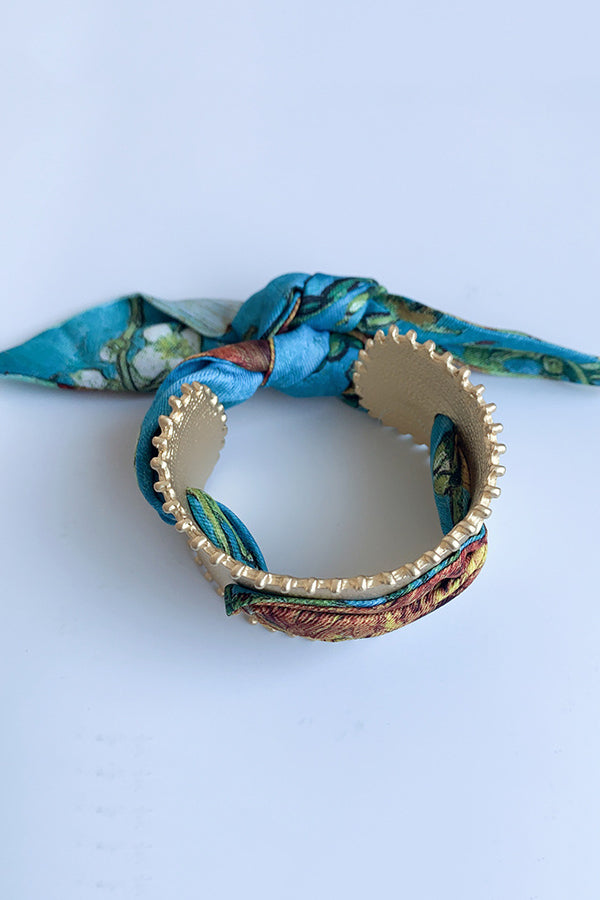 Matte Open Bracelet With Scarf