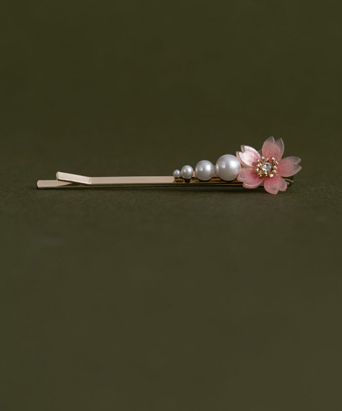 Chinese Style Alloy Zircon Pearl Resin Hairpin Two-piece Set