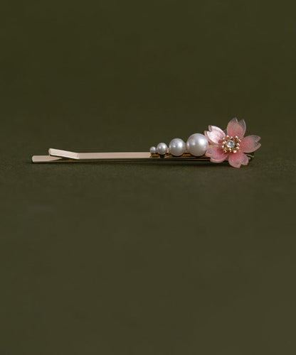 Chinese Style Alloy Zircon Pearl Resin Hairpin Two-piece Set