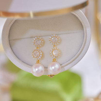 Diamond Pearl Earrings