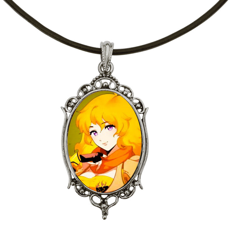 Yang Portrait From Rwby Anime Antique Silver Cameo Pendant on 18