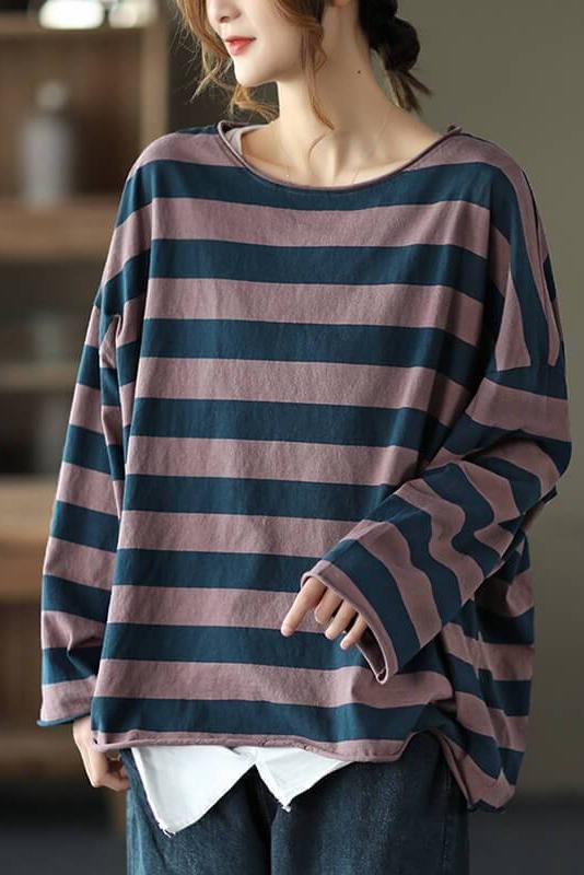 Limited Stock- 100% Cotton Spring Striped T-shirt