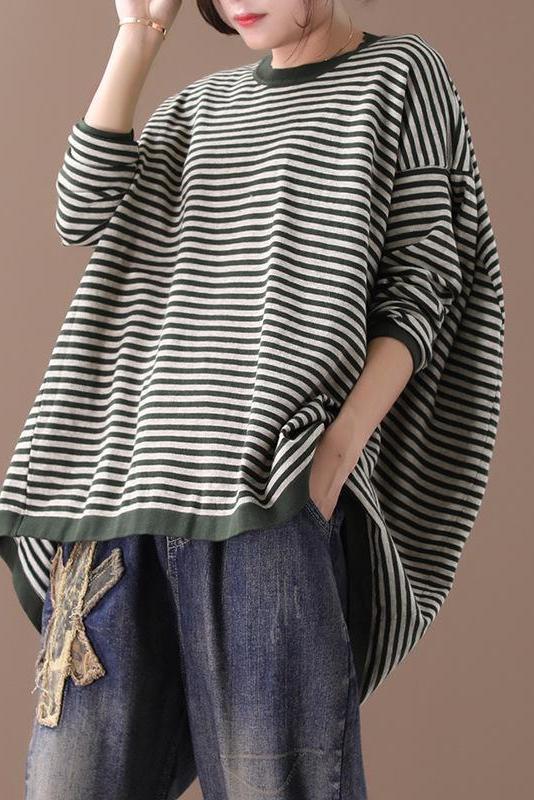 Lotstrends Ultra-loose Classic Striped Round Neck Sweater