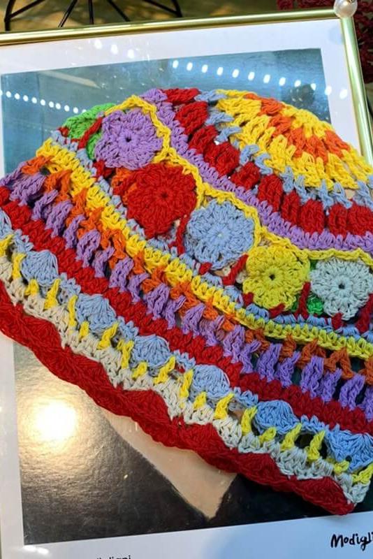 Multicolor Knitted Hollow Out Hat