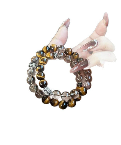 Chinese Style Metal Tiger's-eye Chain Bracelet
