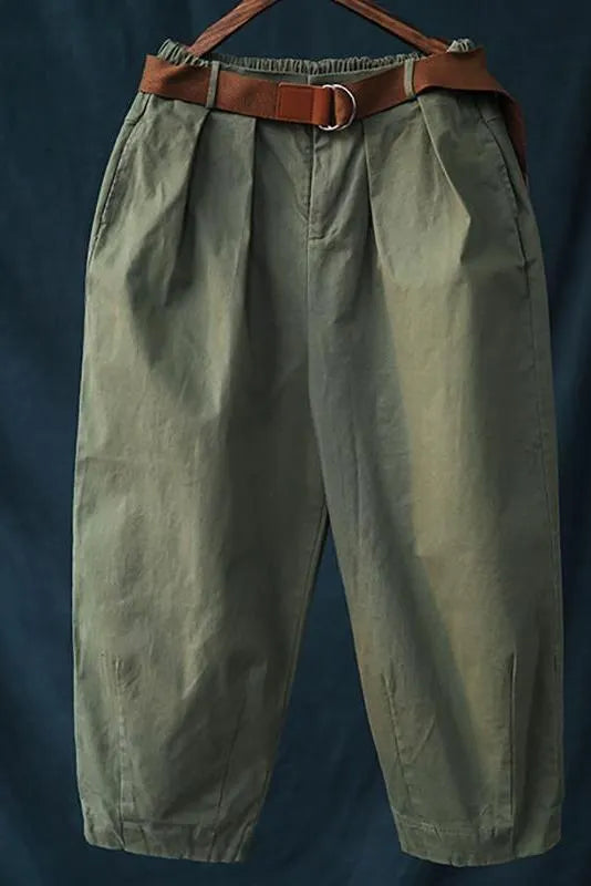 Limited Stock- Pure Color Bloom Pants With Belt