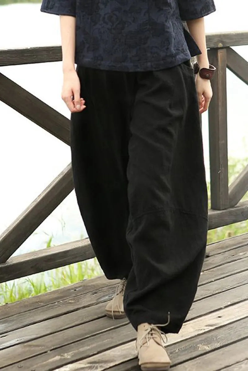 Summer Loose Cotton Linen Pants Trousers