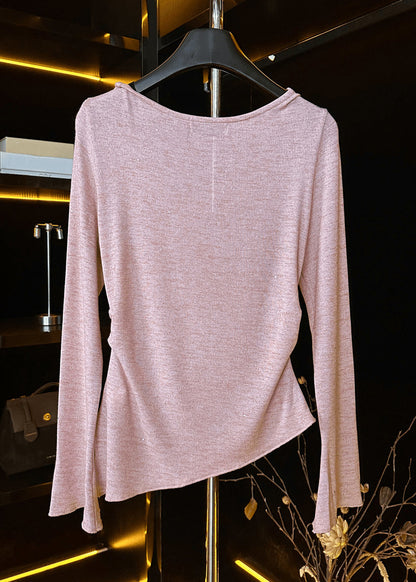 New Pink Cotton T Shirt Fall