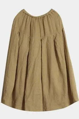Khaki Linen Wide-leg Pants Summer Loose Trousers