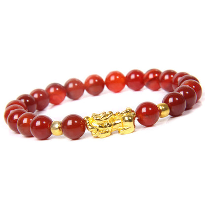 Buddha Stones Fengshui Lucky Pixiu Obsidian Wealth Bracelet