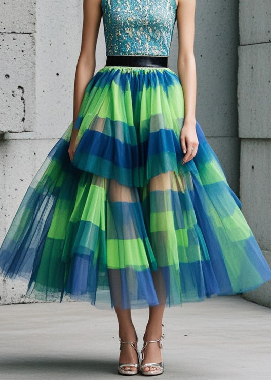 Colorblock Exra Large Hem Tulle Beach Skirt Fall