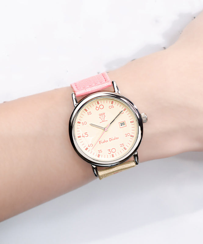 Red Alloy Fabric Quartz Movement Watch