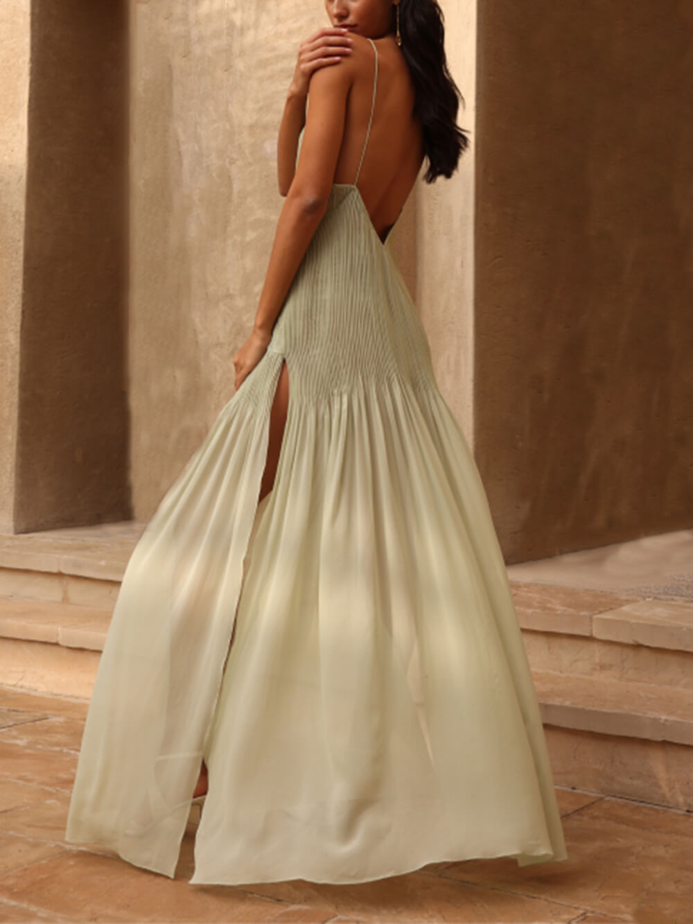 Ultimate Elegance Patchwork Slit Maxi Dress