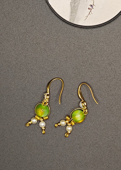 Grass Green Fine Crystal Original Design Drop Earrings