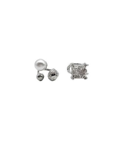 Unique Silk Alloy Inlaid Pearl Gem Stone Two Piece Set Rings