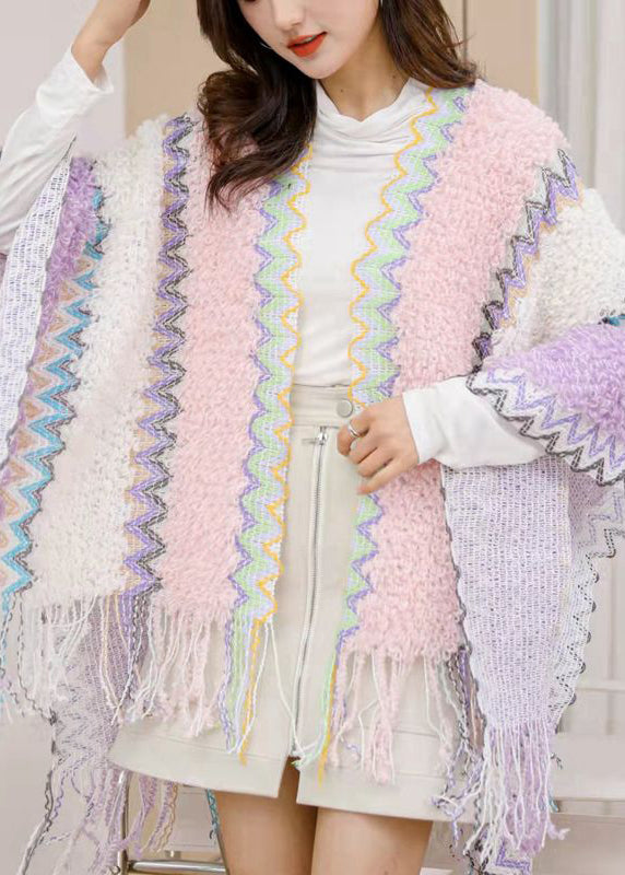 Blue Tassel Holiday Knit Scarf