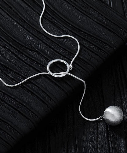 Original Design Silk Sterling Silver Ball Pendant Necklace