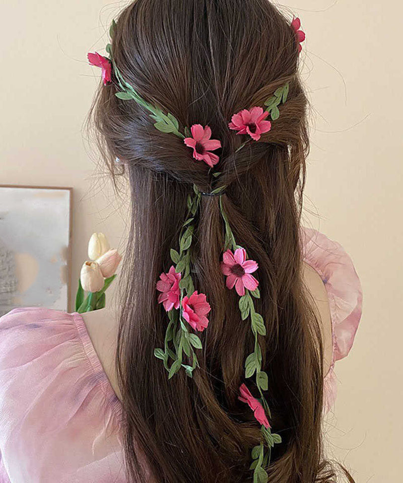 Handmade Red Daisy Rattan Weavin Headband