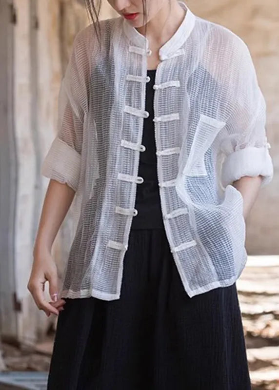 White Patchwork Top Long Sleeve