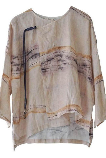 100% Cotton Summer Lace-up T-shirt
