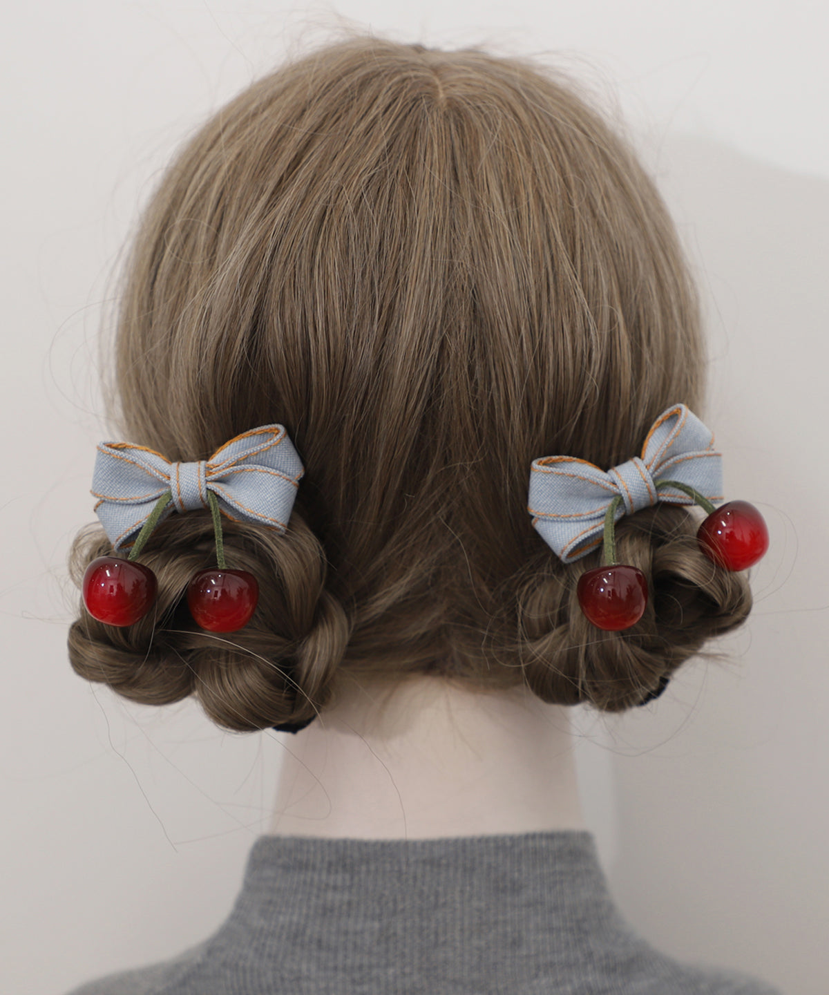 Multicolor Alloy Denim Resin Cherry a Pair Hairpin