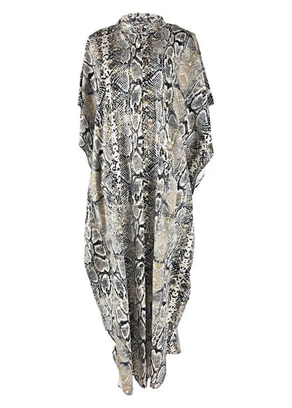 European and American Snake Patterned Holiday Shirts Dress