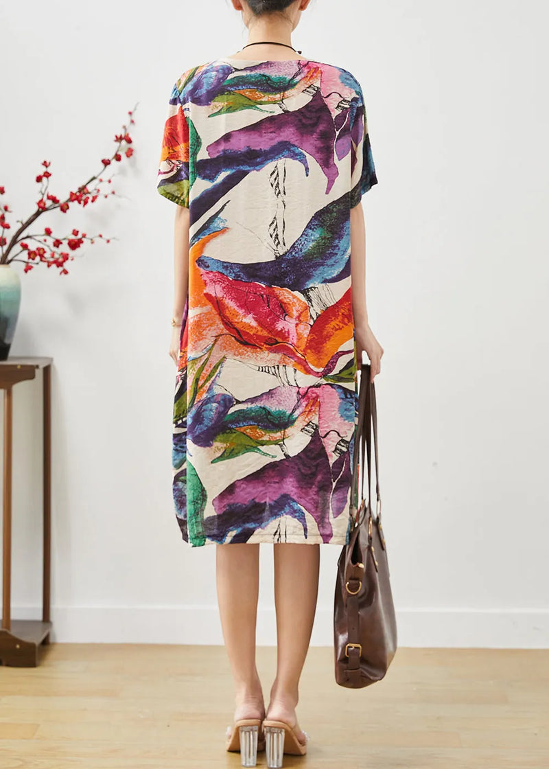 Oversized Original Design Print Cotton Dresses Summer