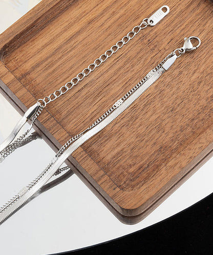 Silk Stainless Steel Love Double Layer Love Pendant Necklace