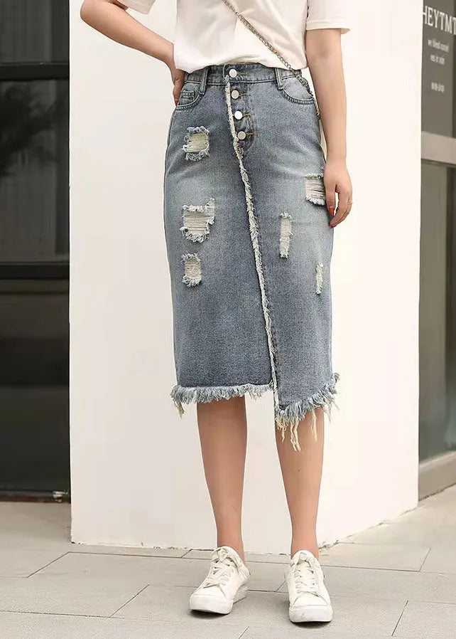 Retro Large Elastic Waist Spring New Denim Skirt