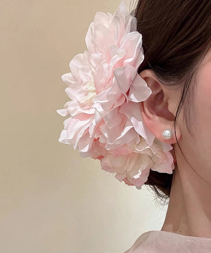 Pink Alloy Peony Holiday Hairpin