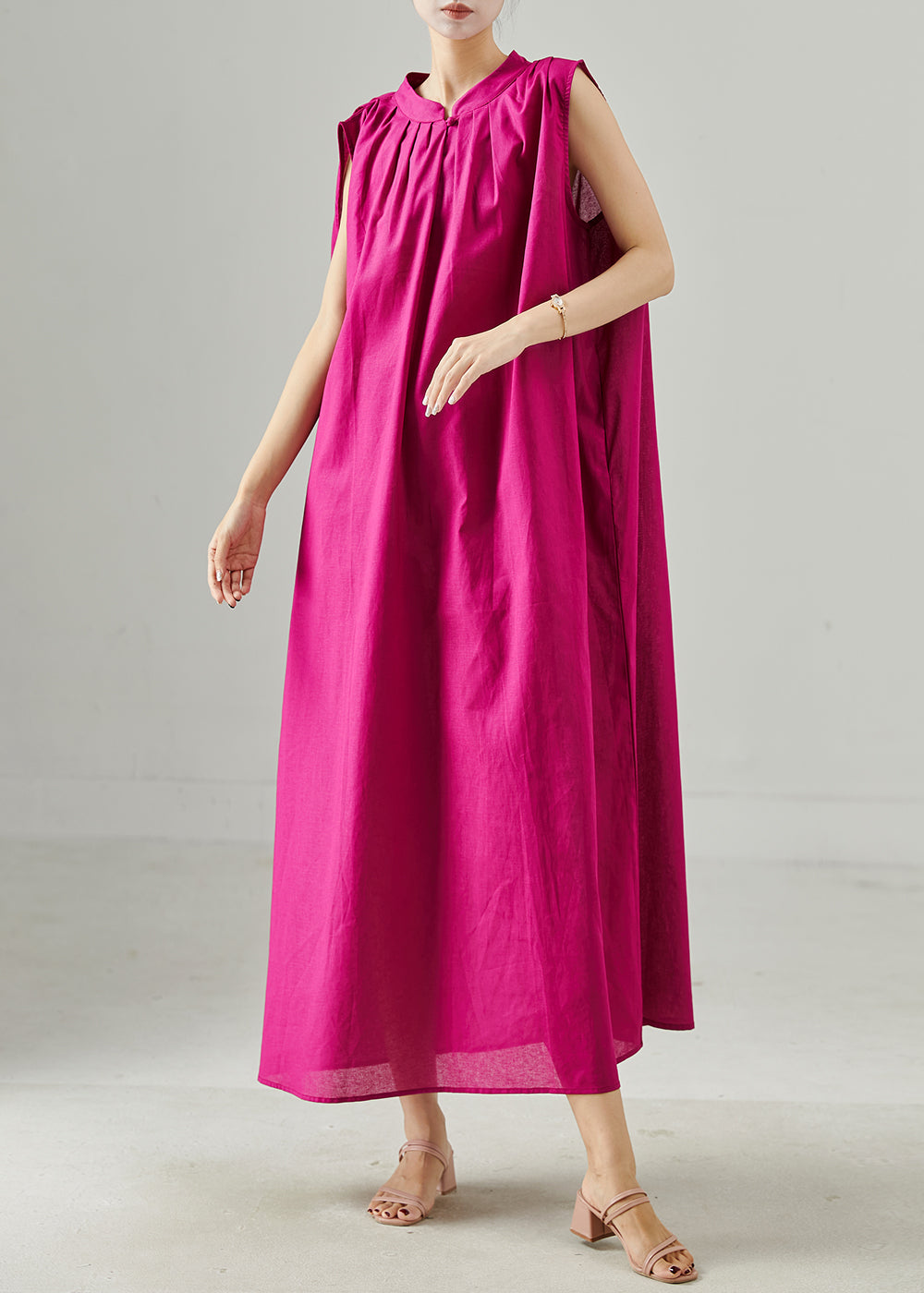 Rose Oversized Linen Party Dress Summer