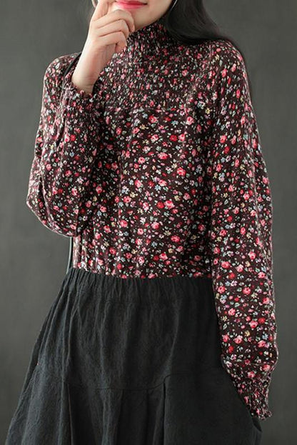 Autumn Elastic High Neckline T-shirt