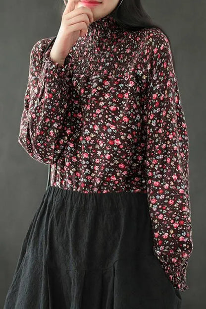Autumn Elastic High Neckline T-shirt