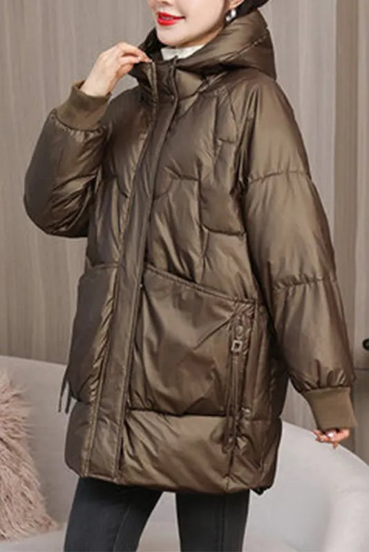 Winter Hooded Down Jacket Mid-length Padded Jacket