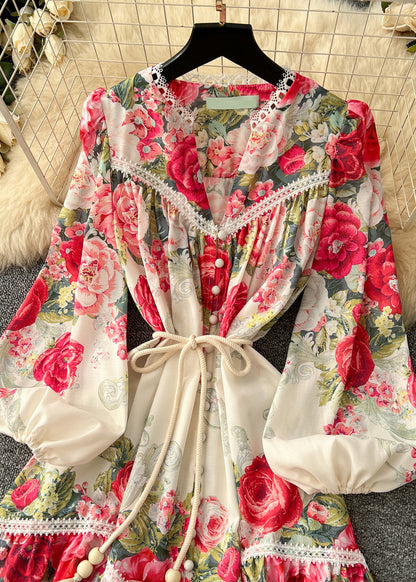 Fine Red Exra Large Hem Chiffon Robe Dresses Spring