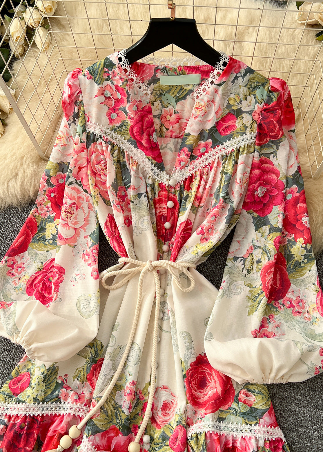 Fine Red Exra Large Hem Chiffon Robe Dresses Spring