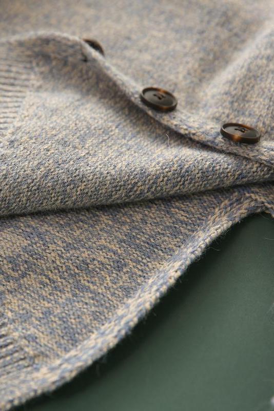 Knitted Button Split Hem Sweater