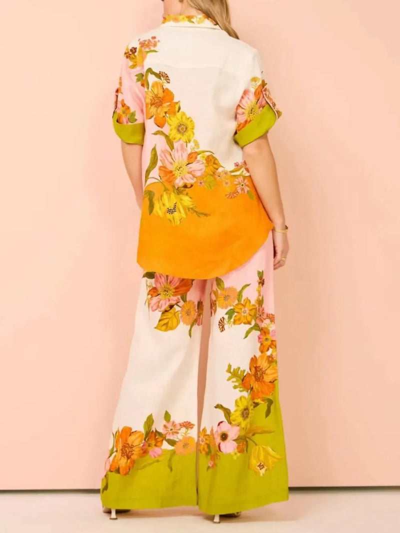 Modern Feel Sophisticated Unique Print Button Down Oversized Blouse