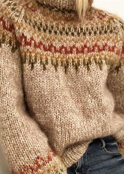 Red Striped Cozy Knit Sweaters Spring