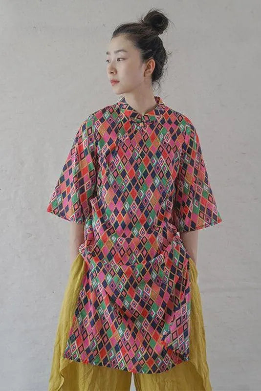 Geometric Split Hem Midi Dress