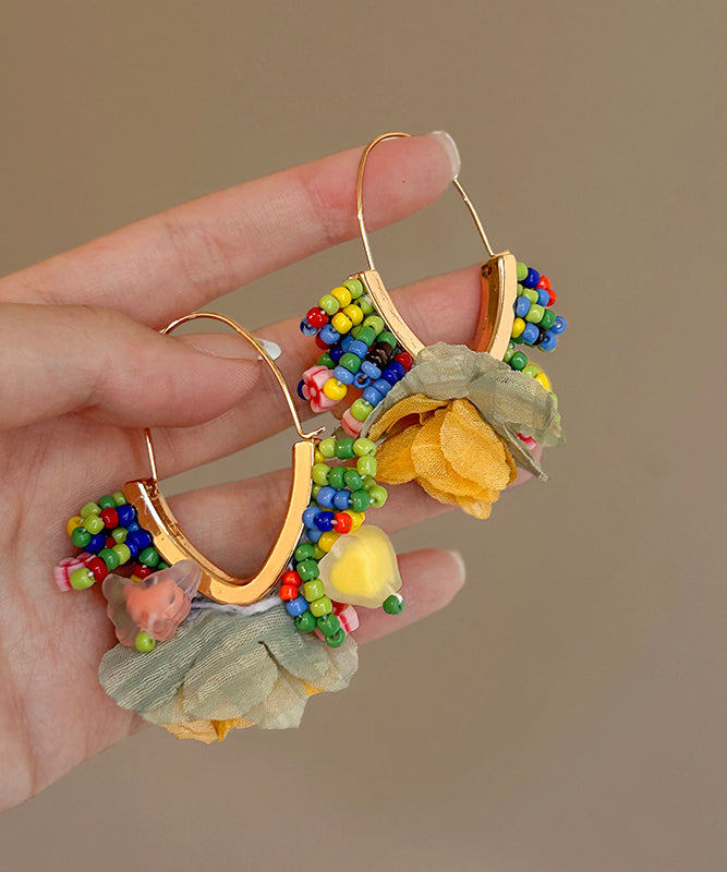 Stylish Rainbow Copper Alloy Hoop Earrings