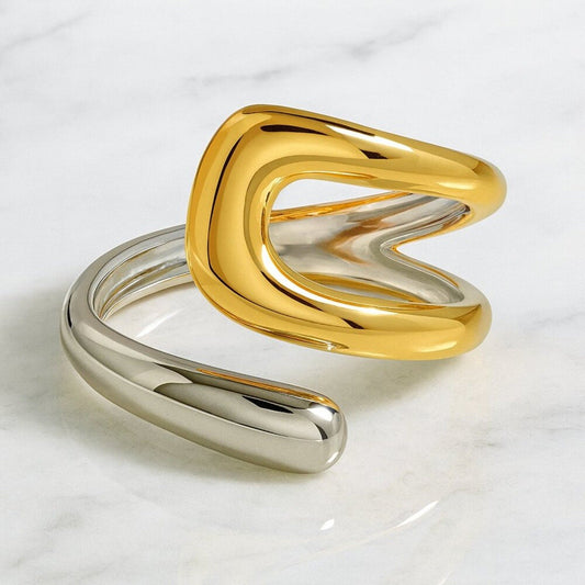 "marlie" Mixed Metal Wrap Ring