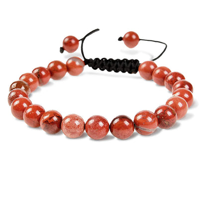 Buddha Stones Natural Healing Power Gemstone Crystal Beads Adjustable Macrame Bracelet