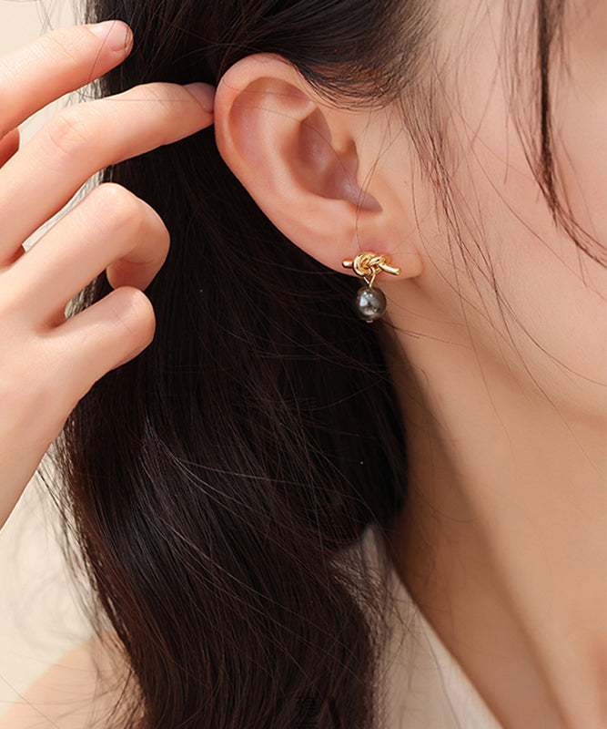 Diy Gold Copper Overgild Resin Pearl Drop Earrings