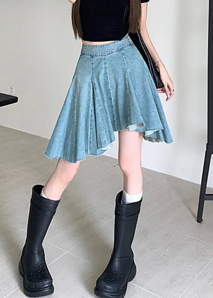 Original Design Blue High Waist Denim Skirts Summer