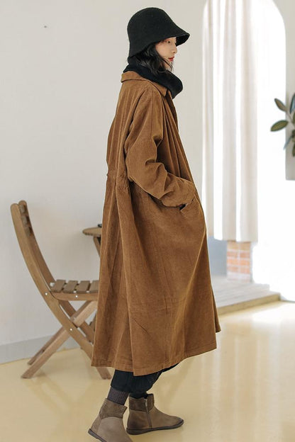 Loose Corduroy Coat for