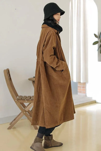 Loose Corduroy Coat for