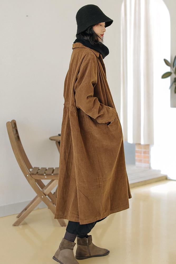 Loose Corduroy Coat for