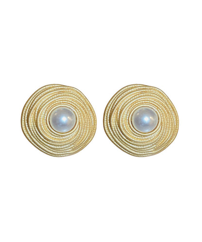 Wrapped Circle Pearl Earrings